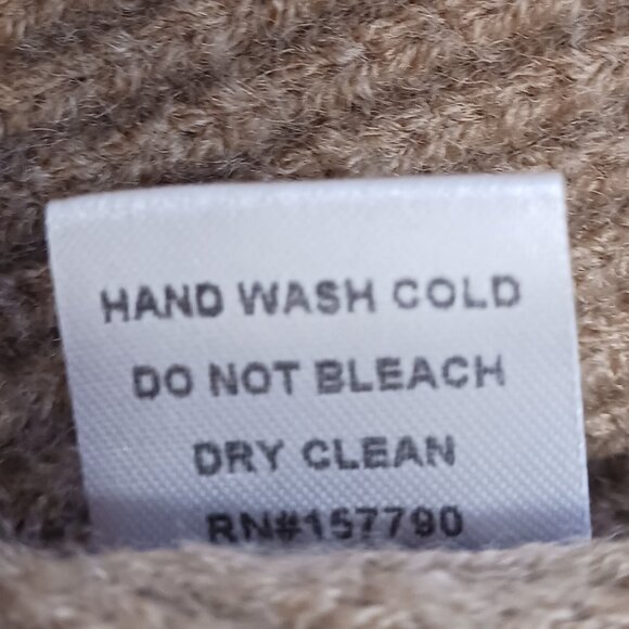 NWT Classic Tan Turtleneck Cape, Poncho Sweater W/ Armholes by PINCH, Size M/L - Picture 16 of 16